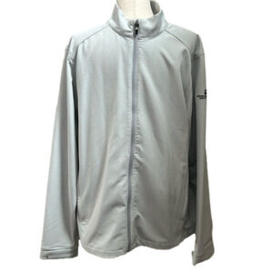 Men's Greg Norman‎ Full Zip Windbreaker Light Silvery Gray Size Large